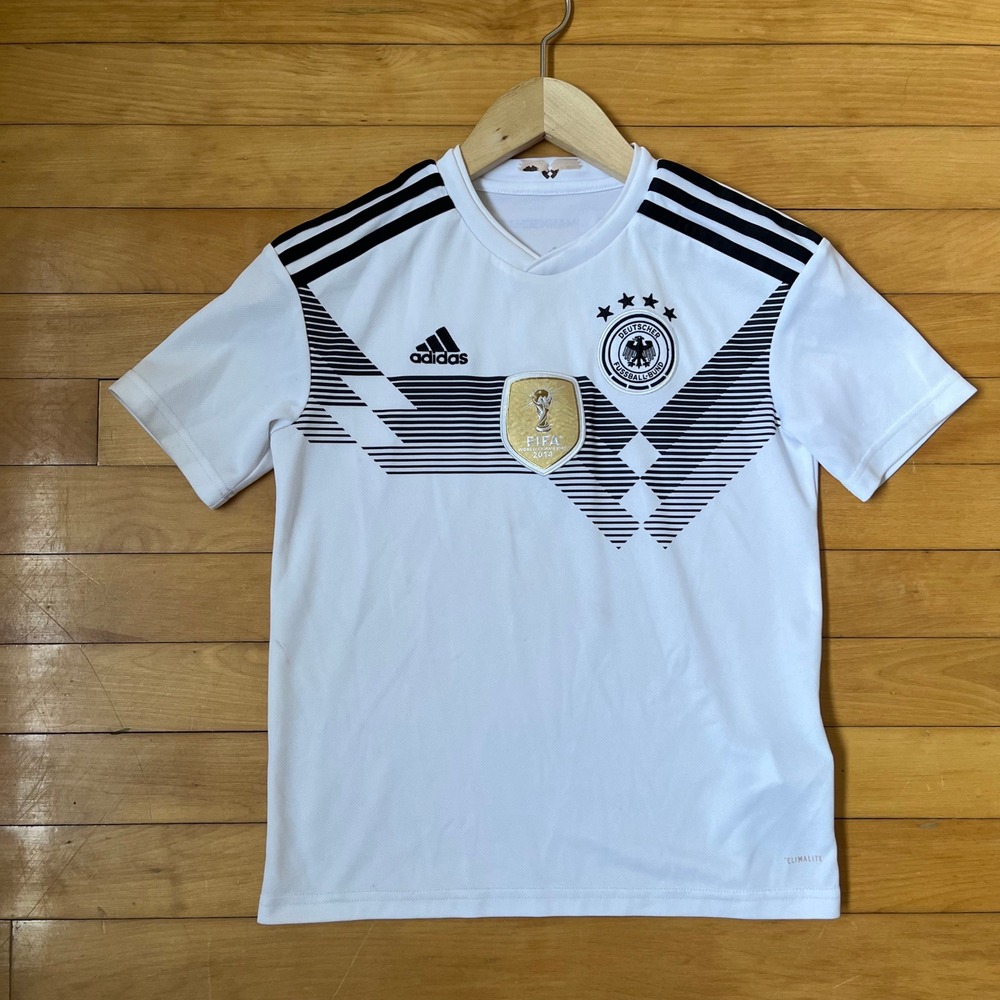 Adidas Germany Home Jersey 2014 FIFA World Champions Patch Youth White Black